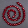 Natural coral smooth bead, 9 mm diameter, 40 cm length on thread
