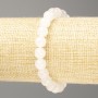 Bracelet with White Quartz (Synthetic Acrylic) - Smooth Beads, 8mm Diameter, 18cm Length (Stretch)