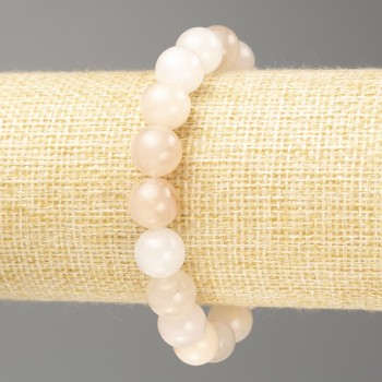 Selenite Bracelet (acrylic imitation) smooth beads, 10.5 mm diameter, 18 cm length (stretch)