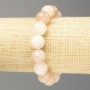 Bracelet with selenite-like acrylic beads, smooth, 12.5 mm diameter, 18 cm length (stretch)