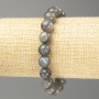 Labradorite Bracelet with Natural Stone, Smooth Beads, Diameter 10 mm, Length 18 cm (Stretch)