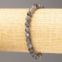 Labradorite Bracelet with Natural Stone, Faceted Bead, 6 mm Diameter ±, 18 cm Length (Stretch)