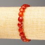 Carnelian bracelet with natural stone, faceted coin beads, diameter 8x5 mm, length 18 cm (stretch)
