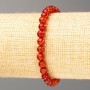 Carnelian Bracelet with Natural Stone, Faceted Beads, 6 mm Diameter, 18 cm Length (Stretch)