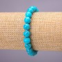 Turquoise Bracelet (synthetic) Smooth Beads, 8 mm Diameter, on Elastic, 18 cm Long