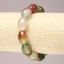 Elastic bracelet made of natural Brazilian agate, smooth oval, diameter 16×12 mm