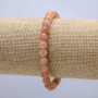 Elastic bracelet with natural selenite, smooth beads, 6 mm diameter, 18 cm circumference +