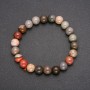 Natural Jasper Bracelet on Elastic Cord, Smooth Bead, 8 mm Diameter, 18 cm Circumference