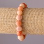 Selenite bracelet on elastic with smooth beads, 10 mm diameter, 18 cm circumference