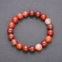 Bracelet with natural red rutile quartz on an elastic band, smooth beads, diameter approx. 10 mm, length 18 cm