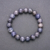 Natural iolite bracelet on elastic cord, smooth beads, 10 mm diameter, 18 cm circumference