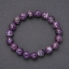 Natural Amethyst Bracelet, Faceted Bead, 10 mm Diameter, 18 cm Circumference, on elastic