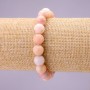 Bracelet made of natural pink opal, smooth beads, 10(±)mm diameter, on elastic, length 18 cm