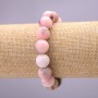 Pink Opal Natural Stone Bracelet — smooth beads, 10 mm diameter, elastic band, 18 cm circumference