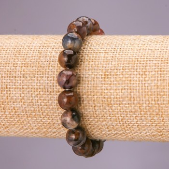 Bracelet made of natural petersite on elastic cord, smooth bead, diameter 10 mm (±), circumference 18 cm