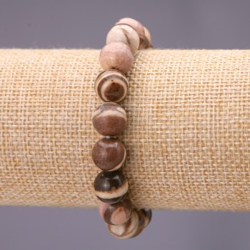 Bracelet made of natural jasper, smooth beads, diameter 8 mm (±), on elastic, circumference 18 cm