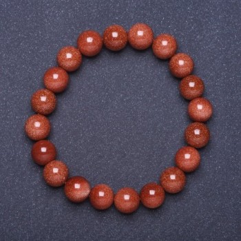 Aventurine Bracelet 'Golden Sand' (synthetic) smooth beads on elastic cord, 18 cm length, 8 mm diameter