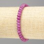 Tourmaline Bracelet (Synthetic) Dark Pink Faceted Rondelle, 6×4 mm, 18 cm (Stretch)