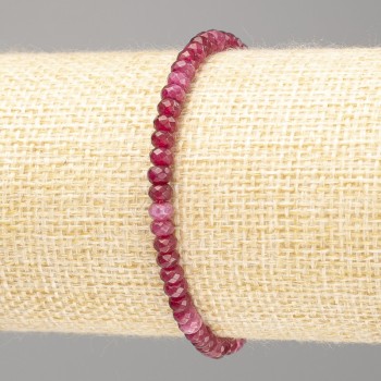 Tourmaline Bracelet (Synthetic) Faceted Rondelle, 4x3 mm, 18 cm (stretch)