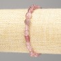 Bracelet with Strawberry Quartz — Natural Stone, Faceted, 8x10 mm, 18 cm (stretch)