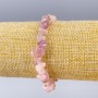 Bracelet of tourmalinated quartz natural stone chips, diameter 8x3 mm, length 18 cm (stretch)