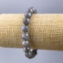 Bracelet with natural Labradorite, smooth bead, diameter 10 mm ±, length 18 cm (stretch)