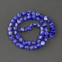 Dyed violet mother-of-pearl beads, drop shape, 8x6 mm, approx. 41 cm long on beading thread