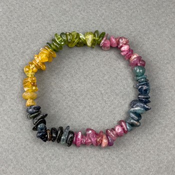 Tourmaline chip bracelet, diameter 6(±)mm, length 18cm (stretch)