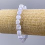 Blue Agate Bracelet, Natural Stone, Faceted Beads, 10x8 mm, Circumference 18 cm ± (stretch)