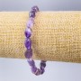 Amethyst bracelet with natural faceted beads, diameter 8x10 mm, length 18 cm (stretch)