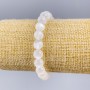 Natural selenite bracelet with smooth beads, 8 mm diameter, 18 cm length (stretch)