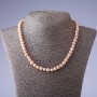 Necklace of natural pink pearls, length 45–46 cm, diameter 7 mm