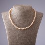 Pink freshwater pearl necklace, 6 mm diameter, 45 cm length