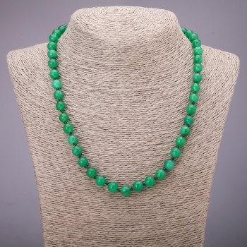Chrysoprase Bead Necklace (Synthetic) Smooth Beads, 8mm diameter, 45cm long