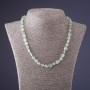 Prehnite bead necklace, faceted, bead size 6x10 mm, length 45 cm ±