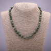 Necklace of natural green lepidolite, smooth bead, diameter 8(±)mm, length 45 cm+