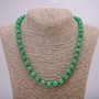 Necklace of natural nephrite stone, smooth bead, 10mm diameter, 45 cm length +