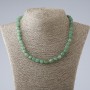 Necklace of natural nephrite stone, rounded facets, diameter 9 mm (+/-), length 47 cm