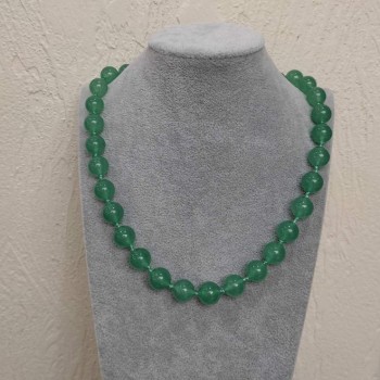 Jade Necklace, Smooth Bead, 12mm Diameter, 45cm Length