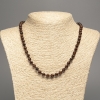 Natural Garnet Necklace with Smooth Beads, 6 mm Diameter, 50 cm Length