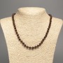 Natural Garnet Necklace with Smooth Beads, 6 mm Diameter, 50 cm Length