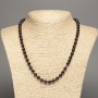 Natural Garnet Gemstone Necklace with Smooth Beads, 6 mm Bead Diameter, 50 cm Length