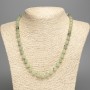 Prehnite natural stone necklace with smooth beads, 6 mm diameter, 50 cm length