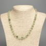 Prenite Natural Stone Necklace with Smooth Beads, 8 mm Diameter, 50 cm Length