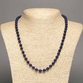 Lazurite necklace with natural stone, smooth bead, 6mm diameter, 50cm length +