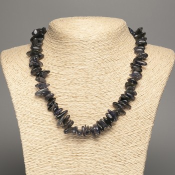 Natural iolite chip necklace 'Needle', diameter 15x5 mm, length 48 cm +