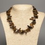 Tiger's Eye natural stone necklace, chip 'Needle', diameter 18x6mm, length 48 cm +