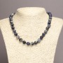 Necklace made of natural sodalite — smooth beads, 10 mm diameter, 45 cm length