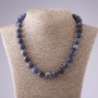 Sodalite Necklace with Smooth Beads, 48 cm Length, 12 mm Diameter