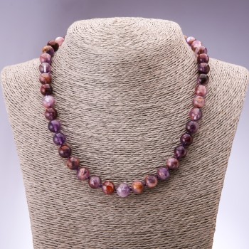 Natural ametrine necklace with smooth beads, diameter 10 mm (±), length 45 cm